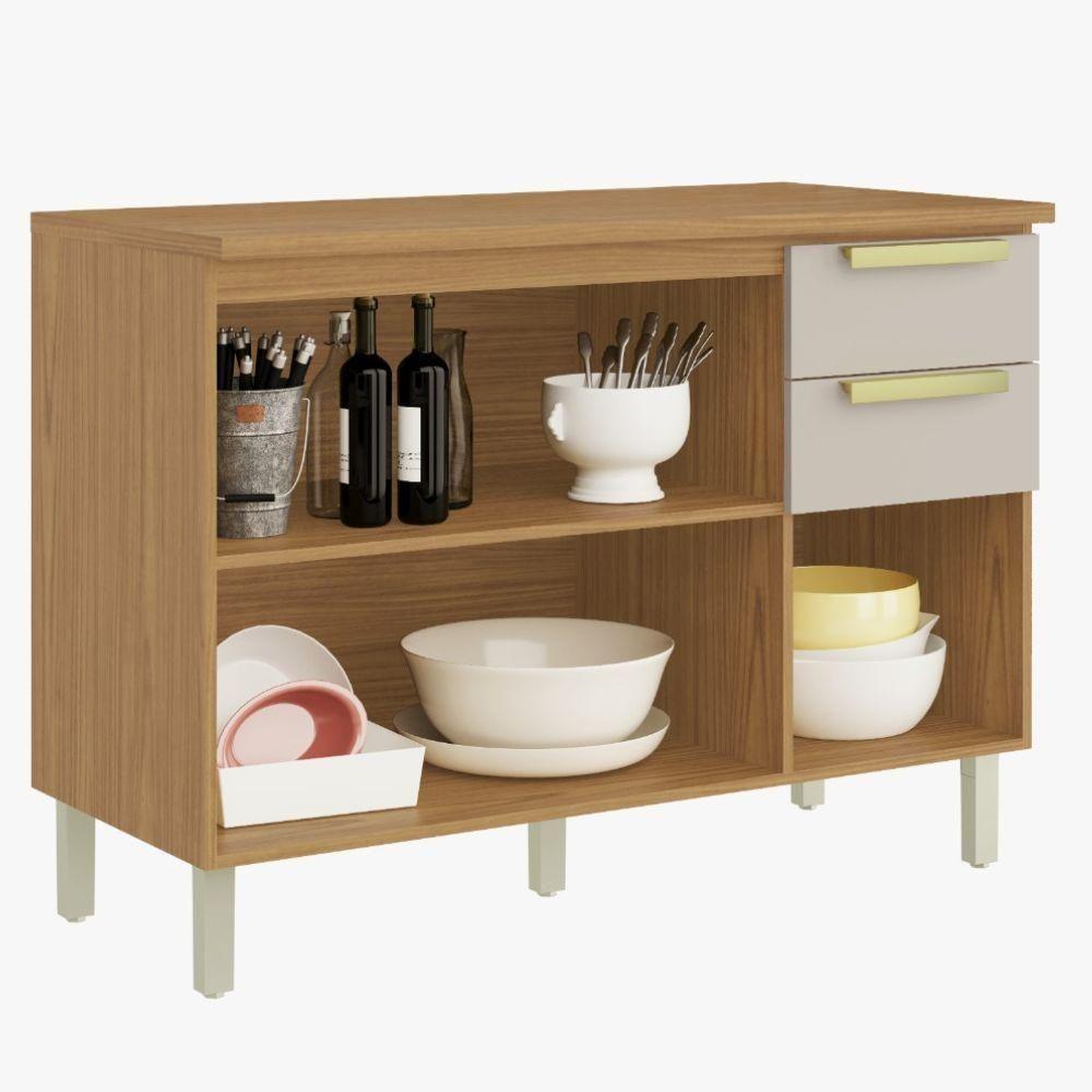 Balcão De Cozinha 3 Portas 2 Gavetas Freijo-off White New Porto Itatiaia - 3