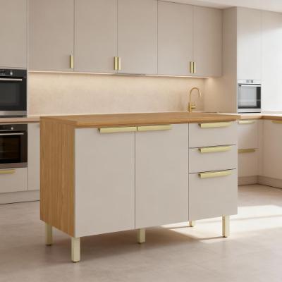 Balcão De Cozinha 3 Portas 2 Gavetas Freijo-off White New Porto Itatiaia