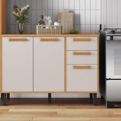 Balcão De Cozinha 3 Portas 2 Gavetas Cinamomo-off White Napoles Itatiaia