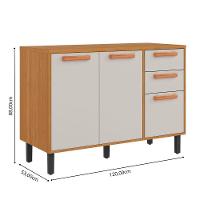 Balcão De Cozinha 3 Portas 2 Gavetas Cinamomo-off White Napoles Itatiaia - 4