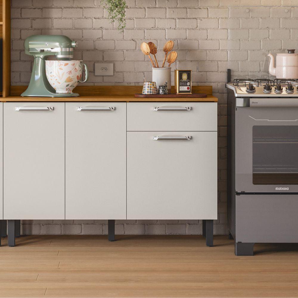 Balcão De Cozinha 3 Portas 1 Gaveta Cinamomo-off White Vegas Itatiaia - 1