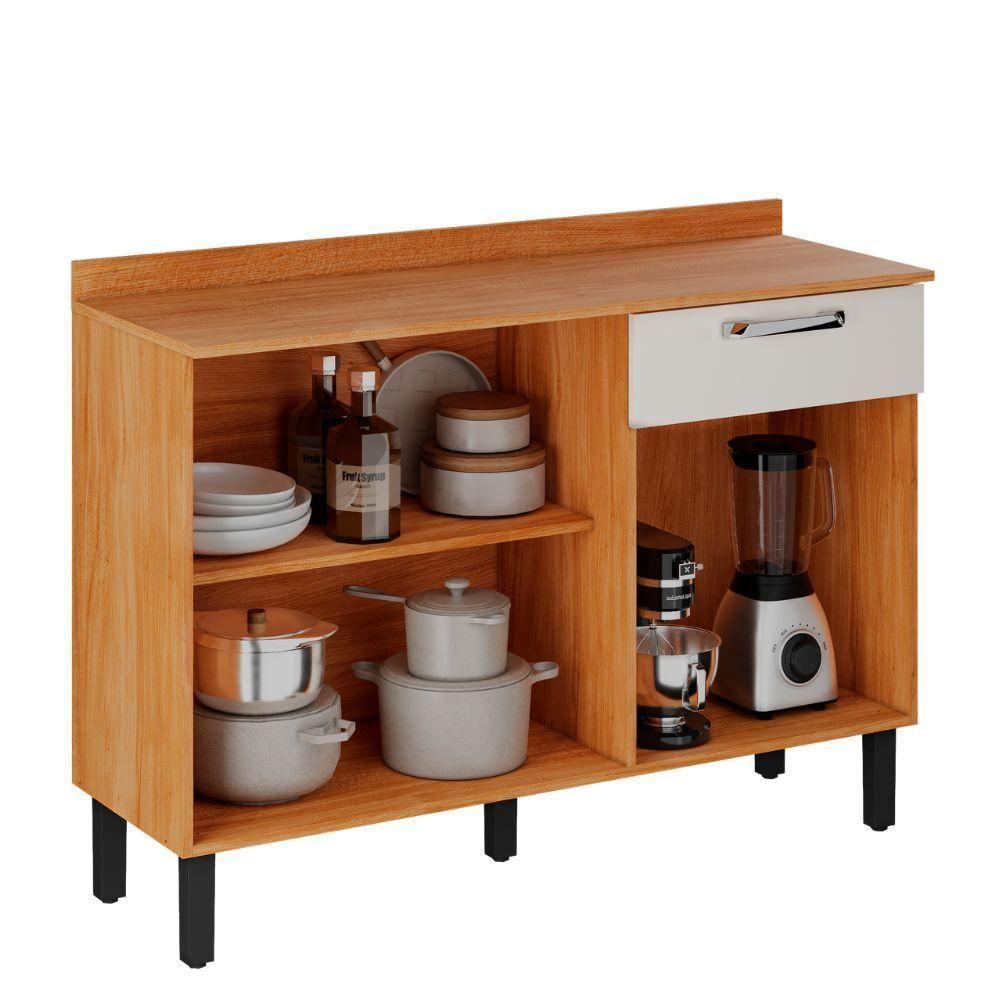 Balcão De Cozinha 3 Portas 1 Gaveta Cinamomo-off White Vegas Itatiaia - 3