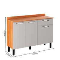 Balcão De Cozinha 3 Portas 1 Gaveta Cinamomo-off White Vegas Itatiaia - 4