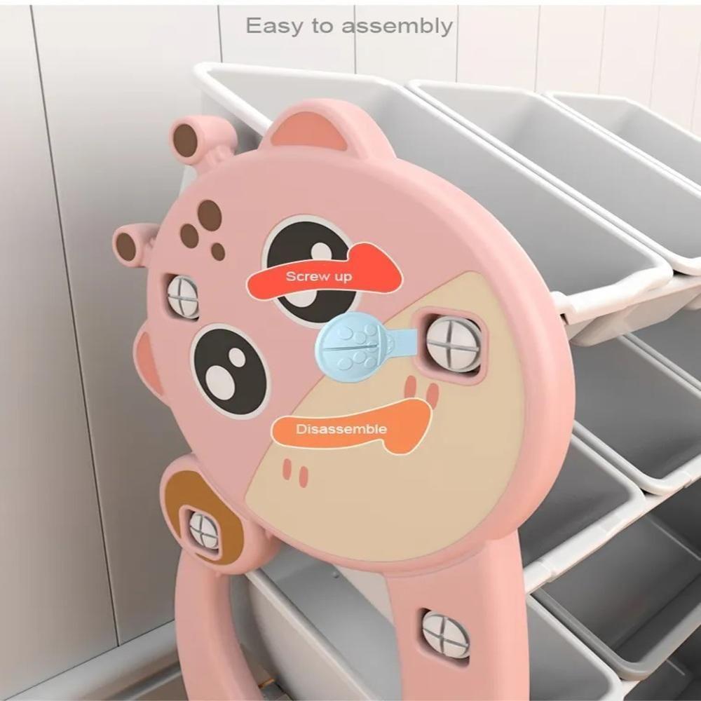Estante Brinquedos Caixa Organizadora Infantil Bau Quarto Bebe Multiuso Porta Treco Armario Girafinha - 5