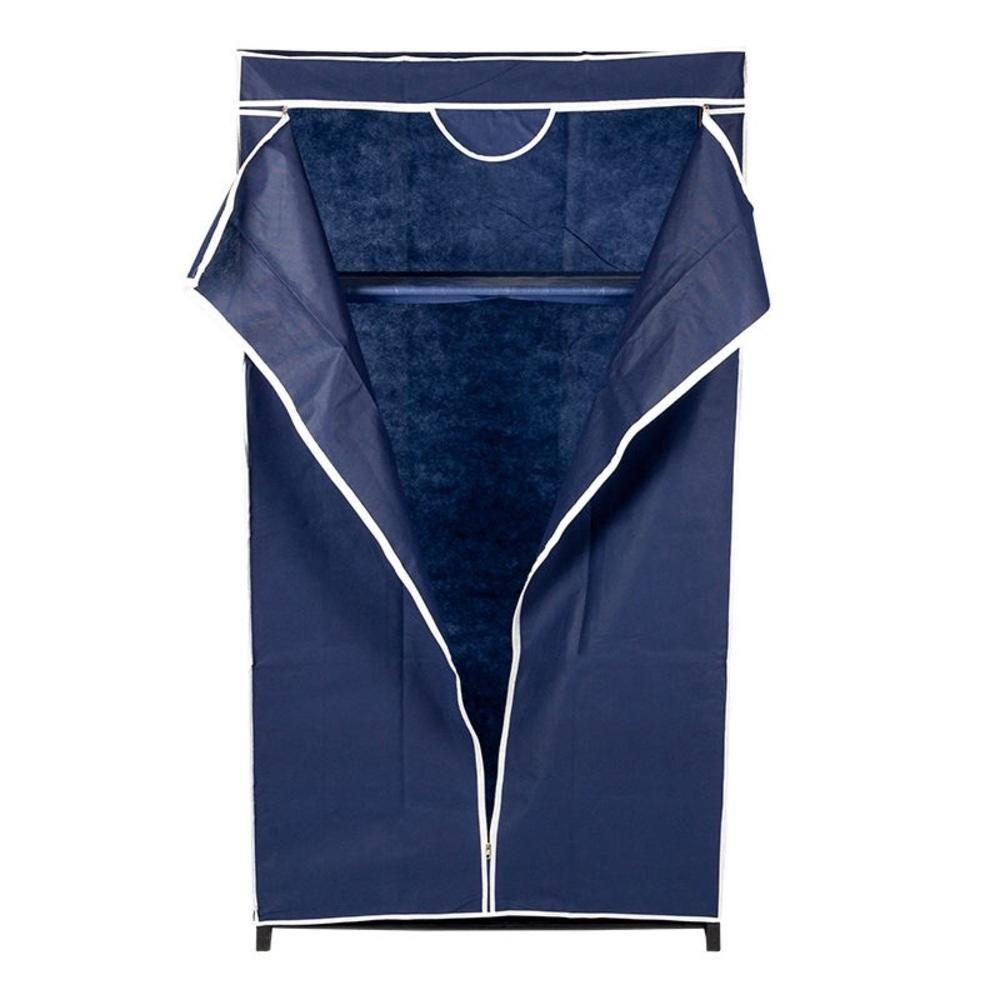 Guarda Roupa Portatil Aramario Ziper Organizador Cabideiro Arara Prateleira Sapateira Praia Azul - 5