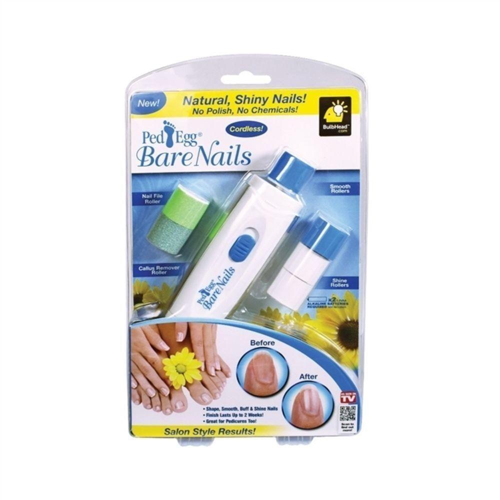Kit Polidor De Unha Lixa Para Unha Calo Bare Nails Ped Egg Ideal Para Manicure A Pilha Com Acessórios - 2
