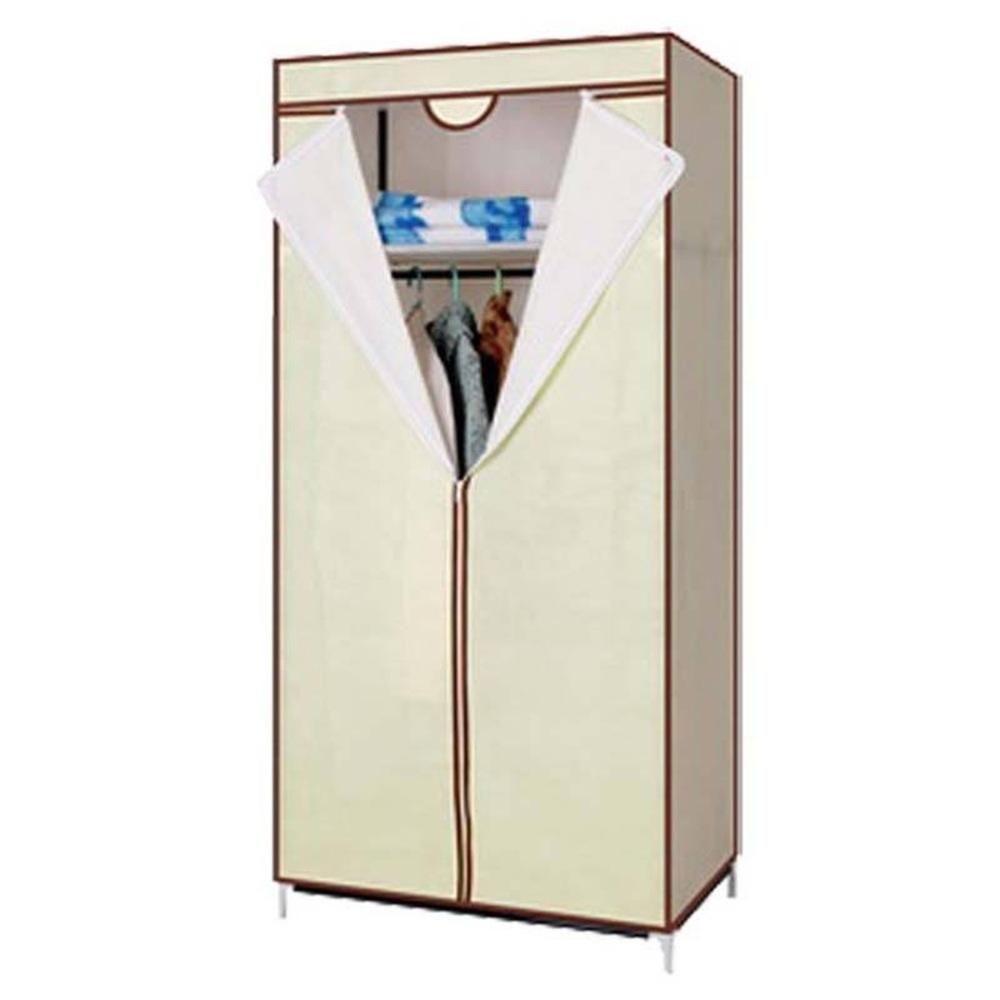 Guarda Roupa Portatil Aramario Ziper Organizador Cabideiro Arara Prateleira Sapateira Praia Marrom - 2