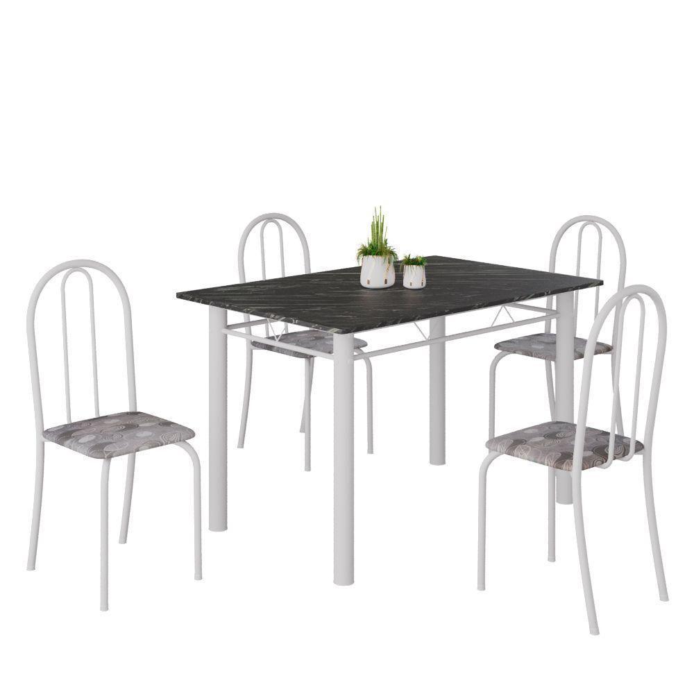 Mesa De Jantar 4 Cadeiras Branco-paraopeba Iris Soma Móveis Branco - 2
