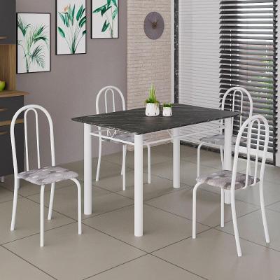 Mesa De Jantar 4 Cadeiras Branco-paraopeba Iris Soma Móveis Branco