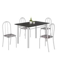 Mesa De Jantar 4 Cadeiras Branco-paraopeba Iris Soma Móveis Branco - 2