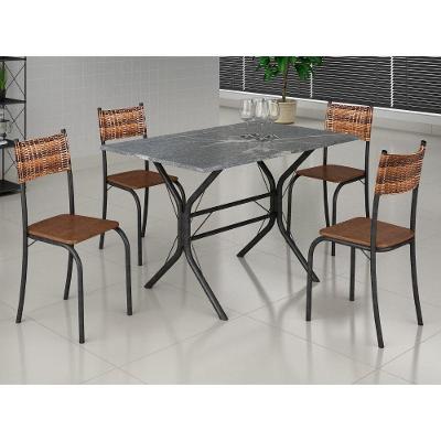 Mesa De Jantar 4 Cadeiras Marrom-carvalho Atlanta M?veis Teixeira Carvalho