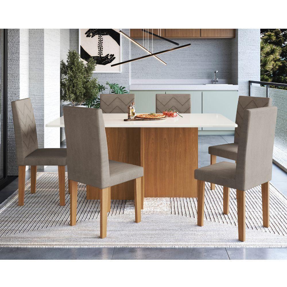 Mesa De Jantar 6 Cadeiras Freij?-off White Miami Indekes Ni - 1