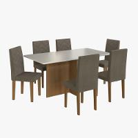 Mesa De Jantar 6 Cadeiras Freij?-off White Miami Indekes Ni - 2