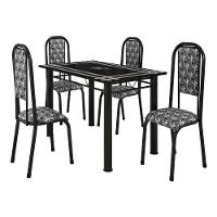 Mesa De Jantar 4 Cadeiras Preto Mosaico Bm Tubulares - 2