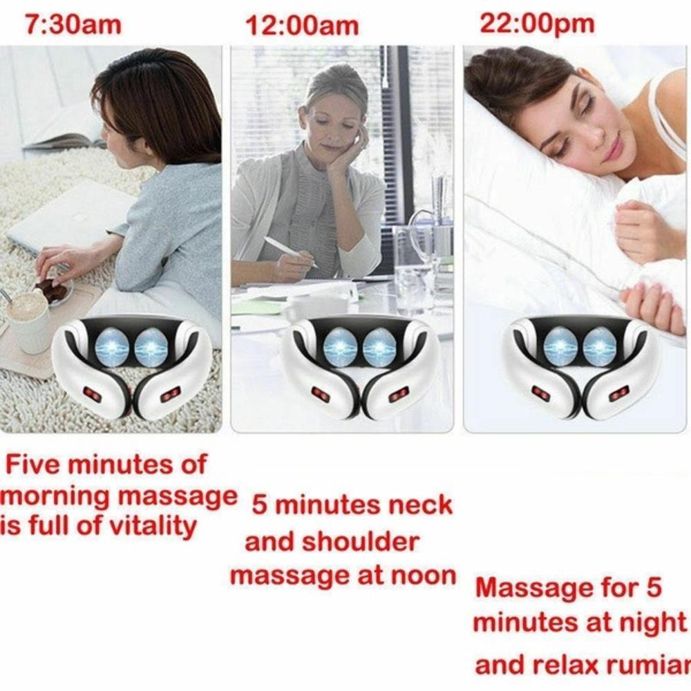 Massageador De Pescoco Ombros Lombar Eletrico Tens Cervical Fisioterapia Magnetico Massagem Shiatsu Tens - 7