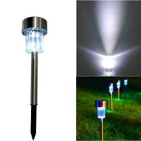 Luminaria Solar Balizadora Espeto Jardim Led Automatica Em Inox Lampada Poste Recarregavel Luz Decoração - 1