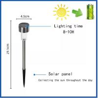 Luminaria Solar Balizadora Espeto Jardim Led Automatica Em Inox Lampada Poste Recarregavel Luz Decoração