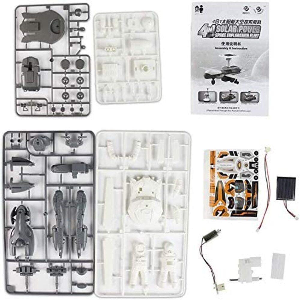 Kit Robo Solar 4 Em 1 Exploracao Lunar Robotica Educativo Astronauta Aviao Geek Crianca Brinquedo Montar - 4