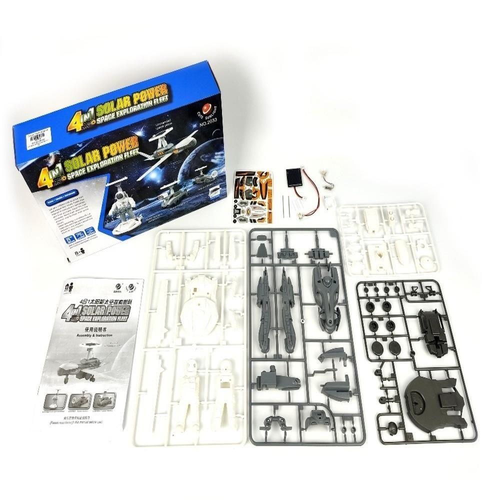 Kit Robo Solar 4 Em 1 Exploracao Lunar Robotica Educativo Astronauta Aviao Geek Crianca Brinquedo Montar - 5