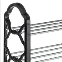 Prateleira Sapateira Vertical Multiuso Organizador Grande 10 Pares Closet Sala Lavanderia Preto Estante 5 Prateleiras