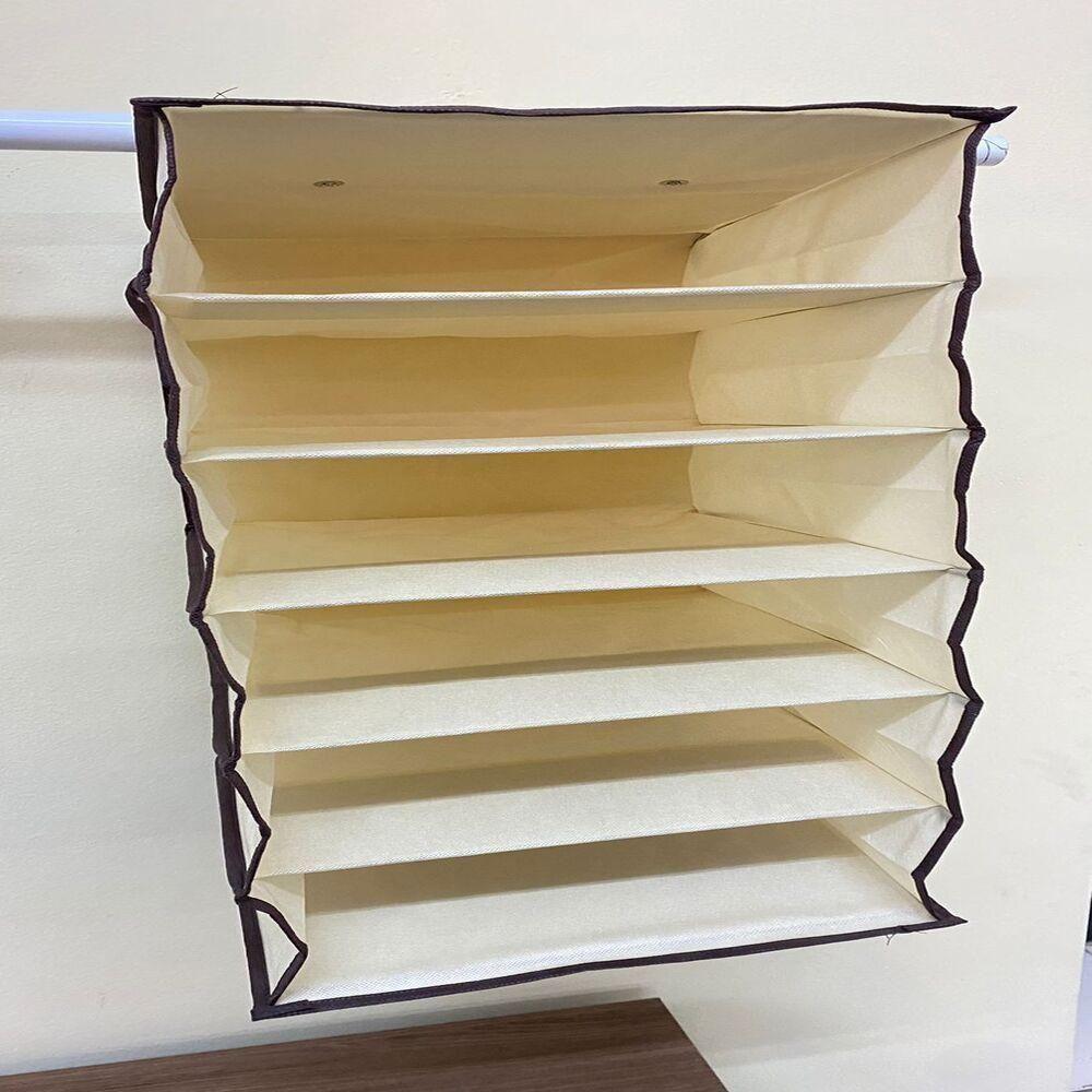 Organizador Guarda Roupa 6 Prateleiras Sapateira Vertical Closet Armário Cabide Portátil Mala Viagem - 2