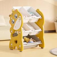 Organizadora Infantil Estante Brinquedos Caixa Bau Armario Quarto Bebe Multiuso Porta Treco Girafa Amarelo - 3