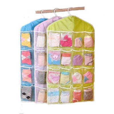 Organizador Multiuso 16 Bolsos Cabide Porta Joias Bijuterias Cabideiro Vertical Closet Guarda Roupa Calcinha Cueca Meia