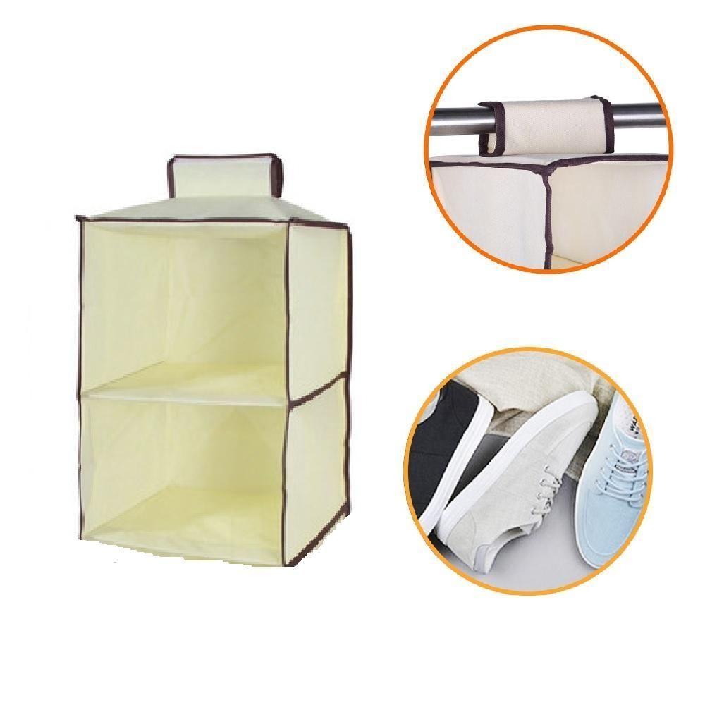 Organizador Prateleira Vertical 2 Divisórias Multiuso Para Closet Guarda Roupa Armario Toalha Edredom Kangur - 1