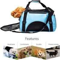 Mochila Pet Cachorro Bolsa Transporte Gato Canguru Caes Mala Dobravel Viagem Aviao Carro Azul - 3