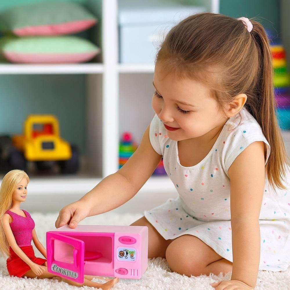 Mini Microondas Infantil Cozinha Brinquedo Forno Didatico Para Criança Boneca - 3