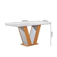Mesa De Jantar 4 Cadeiras Tampo De Vidro Cinamomo-off White Qatar Cel Móveis - 5