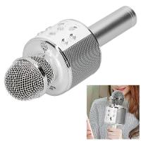 Microfone The Voice Portátil Karaokê Bluetooth Caixa De Som Alto Falante Musical Sem Fio Youtuber Festa Eventos Prata - 3