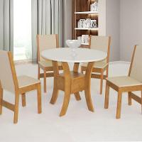 Mesa De Jantar 4 Cadeiras Freij?-off White Ayla M?veis S?o Carlos Madeira - 1