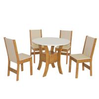 Mesa De Jantar 4 Cadeiras Freij?-off White Ayla M?veis S?o Carlos Madeira - 2