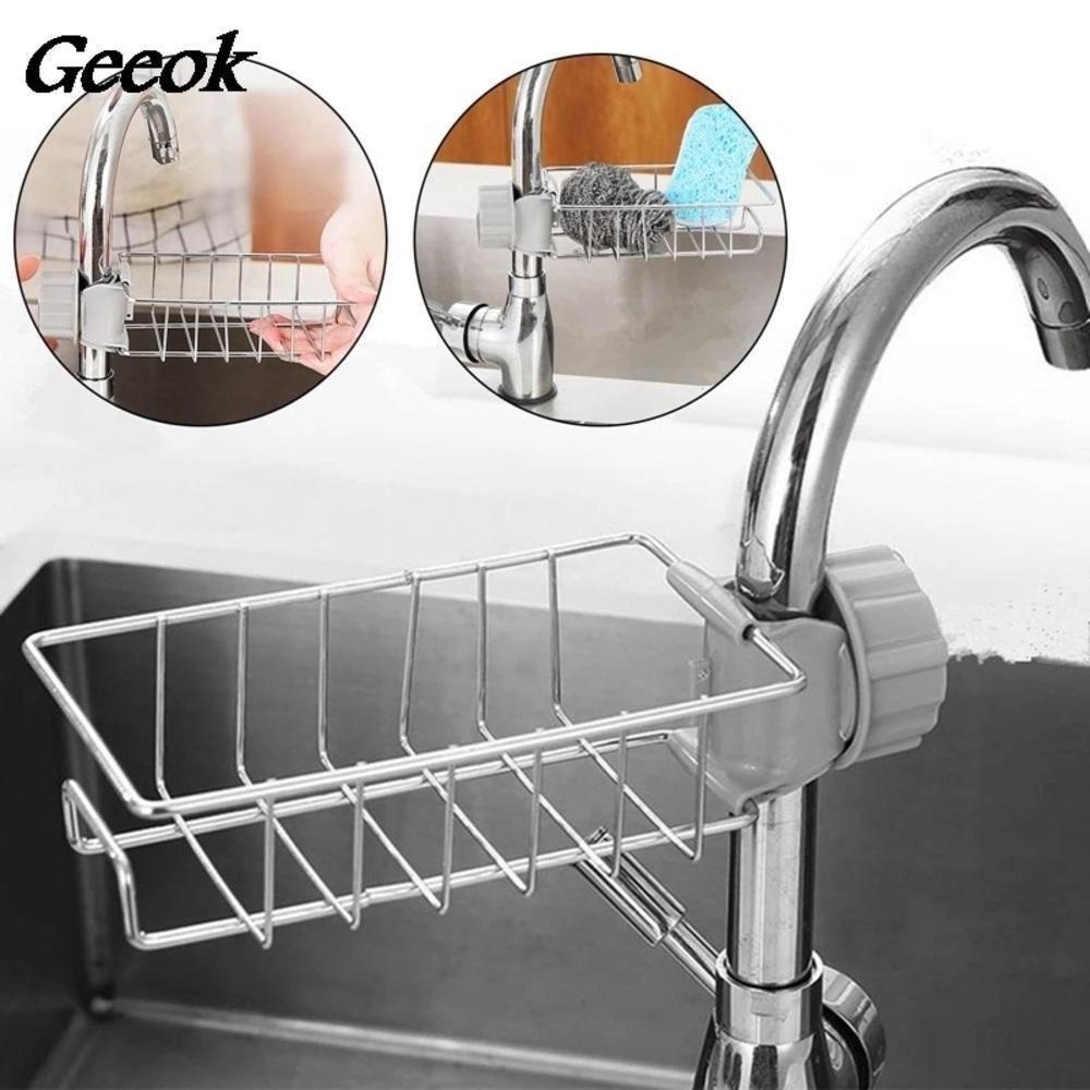 Suporte Organizador De Pia E Chuveiro Inox Porta Detergente Esponja Shampoo Rack Multiuso Cozinha - 3