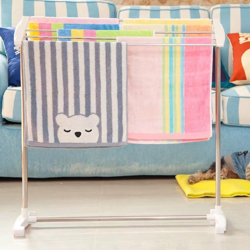 Secador De Roupas Varal De Chão Inox Toalheiro Varanda Lavanderia Quintal Portátil Rack Organizador - 6
