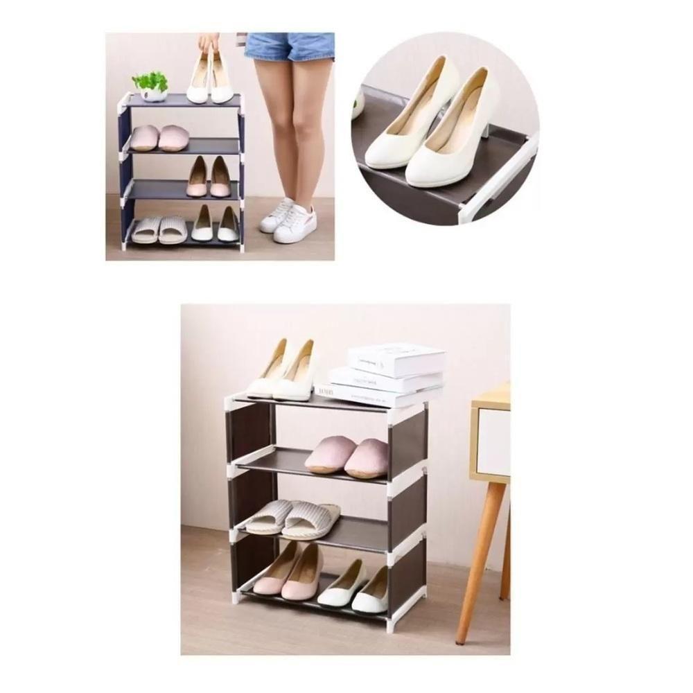 Sapateira Estante Organizador Multiuso 4 Prateleiras Tênis Brinquedos Roupas Porta Treco Lavanderia Quarto Sala - 4