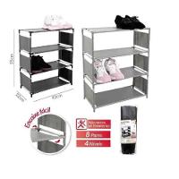 Sapateira Estante Organizador Multiuso 4 Prateleiras Tênis Brinquedos Roupas Porta Treco Lavanderia Quarto Sala - 5