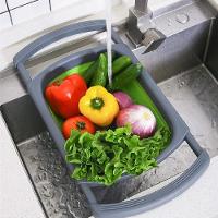 Escorredor Retratil Silicone Alca Ajustavel Massas Macarrao Legumes Frutas Pia Cozinha Multiuso Verde - 7