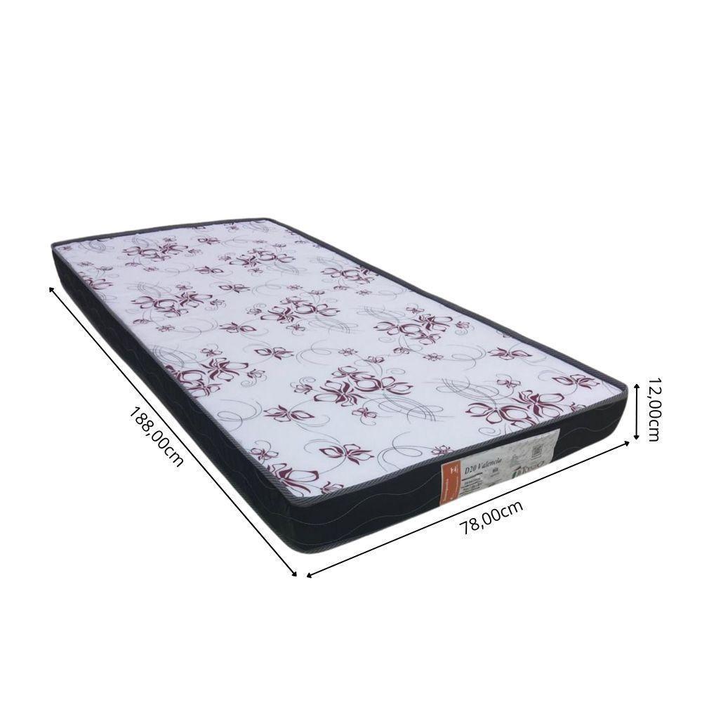 Colchão Solteiro (78x188) D20 Preto Valencia Topázio Colchões - 2
