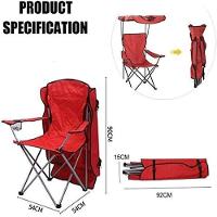 Cadeira Com Guarda Sol Pesca Praia Camping Banqueta Dobravel Grande Porta Copo Diretor 2 Em 1 Multiuso - 2