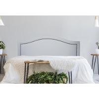 Cabeceira Casal Curva Luxo 140x60 Courino Branco - Tachas Fumê - 1