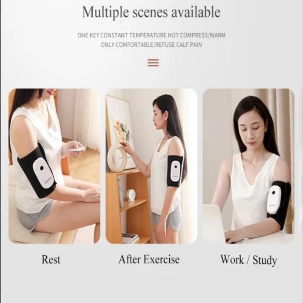 Massageador Braço Perna Panturilha Portatil Eletroestimulacao Massagem Fisioterapia Muscular Compressao Eletrica Sem Fio - 7