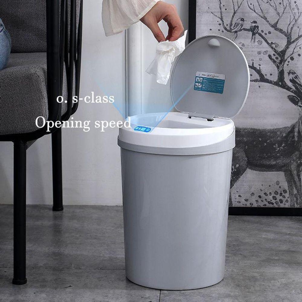 Lixeira Automatica Sensor Touch Cesto Lixo 9 Litros Inteligente Banheiro Cozinha Azul Luxo - 2