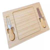 Kit Tabua De Queijo Frios Em Bambu Talheres Faca Garfo Inox Completo Petisqueira Churrasco Multiuso - 1