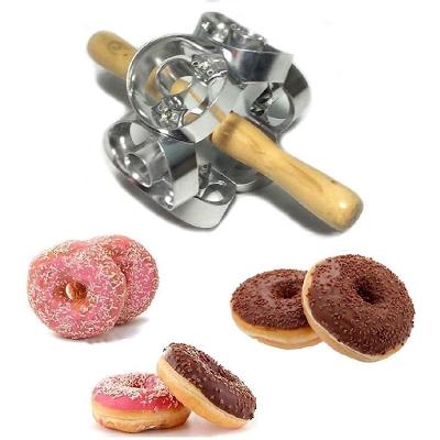 Cortador Donuts Molde Rosquinhas Bolo Biscoitos Criador Cookies Rolo Giratório Manual Profissional 6 Formas Confeitaria