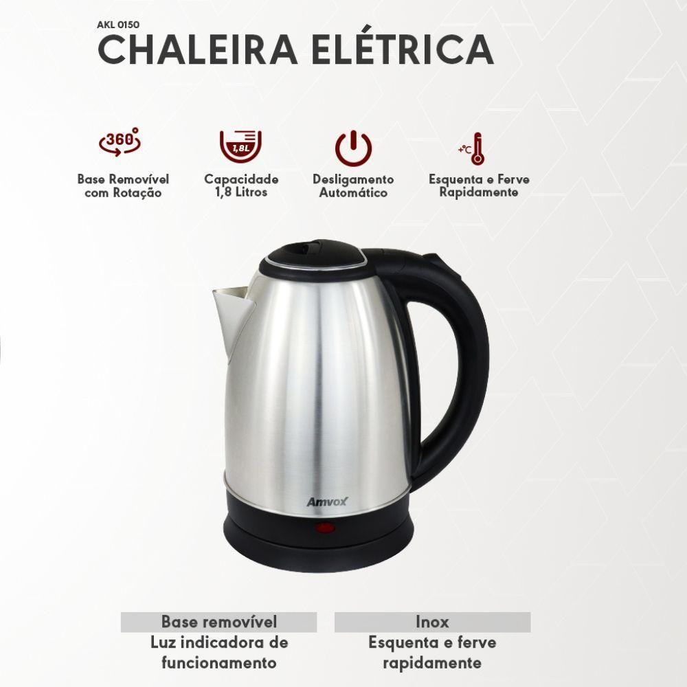 Chaleira Elétrica Amvox AKL0150 1,8L Inox 110V - 3