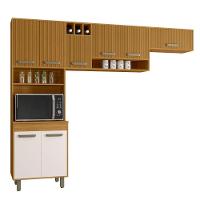 Cozinha Compacta 8 Portas Paneleiro Duplo Malta Ripado Poliman Móveis Freijo - 2