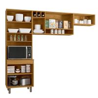 Cozinha Compacta 8 Portas Paneleiro Duplo Malta Ripado Poliman Móveis Freijo