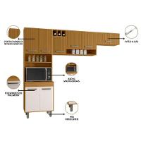 Cozinha Compacta 8 Portas Paneleiro Duplo Malta Ripado Poliman Móveis Freijo - 5